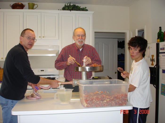 We helped Jon make sausage, an Indy tradition!