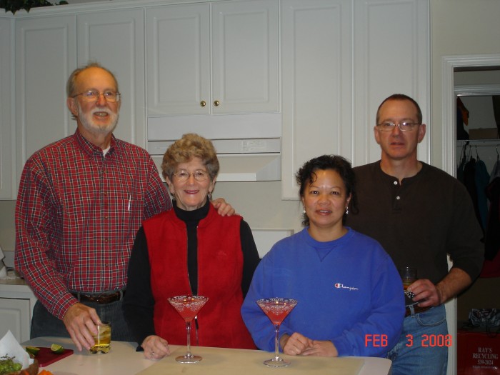 We celebrated the Giant's Super Bowl win with a couple Cosmopolitans for the ladies.