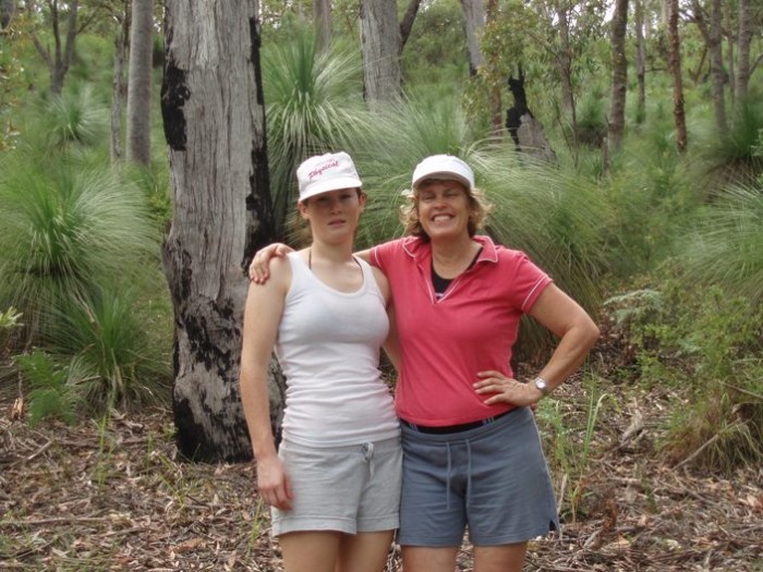 Margie and Katie. Katie loves having her photo taken, really!  Magnificent grass trees  on these hills, which are just big sand dunes