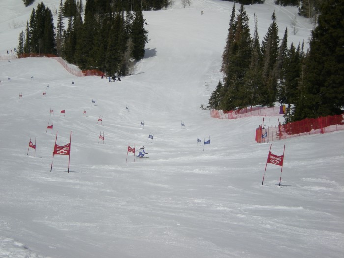 Deirdre Forerunning the second race.  pretty steep