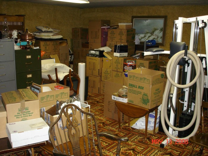 Everythig was boxed up and put in the &quot;Padded Room&quot;.