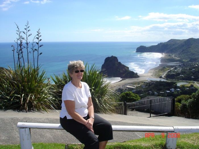 We paid a token visit to the surfing beach at Piha for our surfer, Russ.