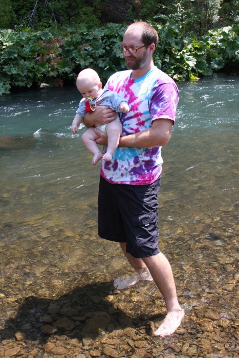 Cooling off in the river.