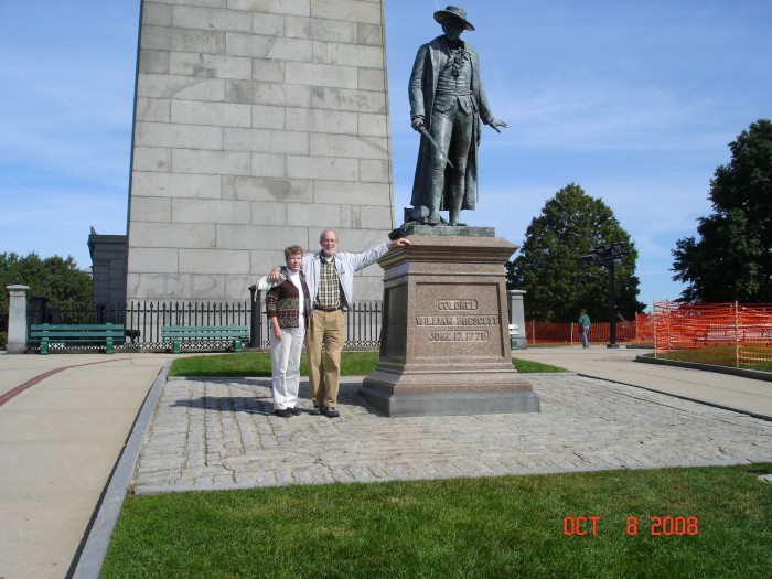 In Boston we found Wm. Prescott, who led the army against the British at Bunker Hill.  An ancestor of Phoeby Prescott, my GGG Grandmother!