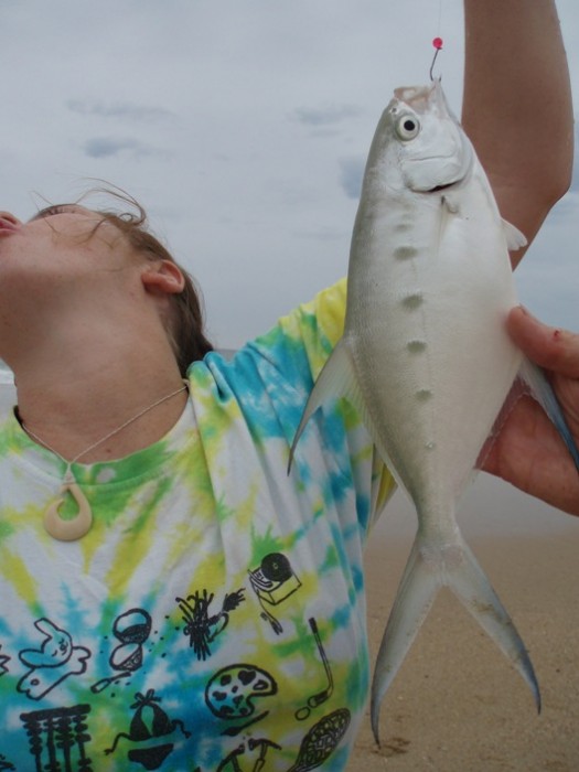 Emma was stoked about this fish.....we got about 10 that morning at Mudjimba, enough for breakfast and dinner!