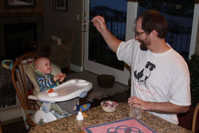 Jason doing the airplane trick with Steven.