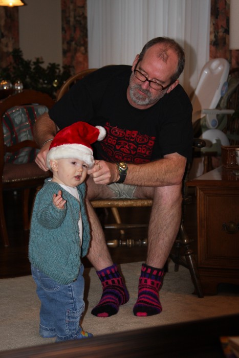 Dave got this Santa hat for Steven