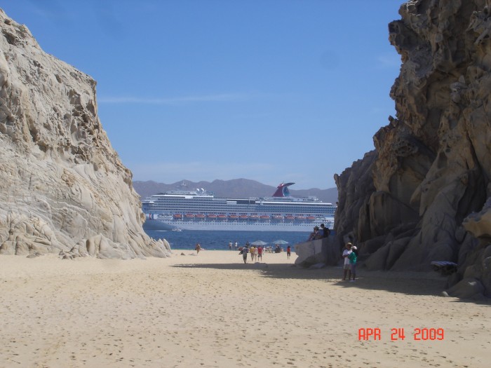 Lover's Beach.  Judy wants to take a cruise but I'm holding out for a smaller ship!