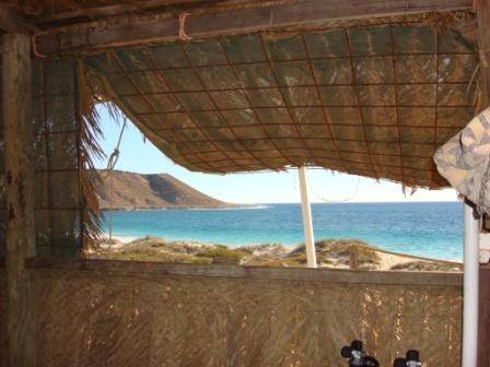 The view from inside our humpy, whose main function is to provide shade.  Not too shabby