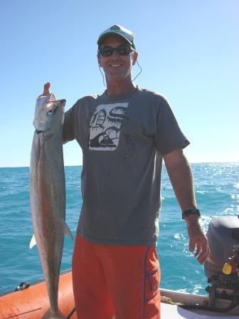 We caught a couple of these sharky mackeral by casting slices under birds up at gnaraloo bay.