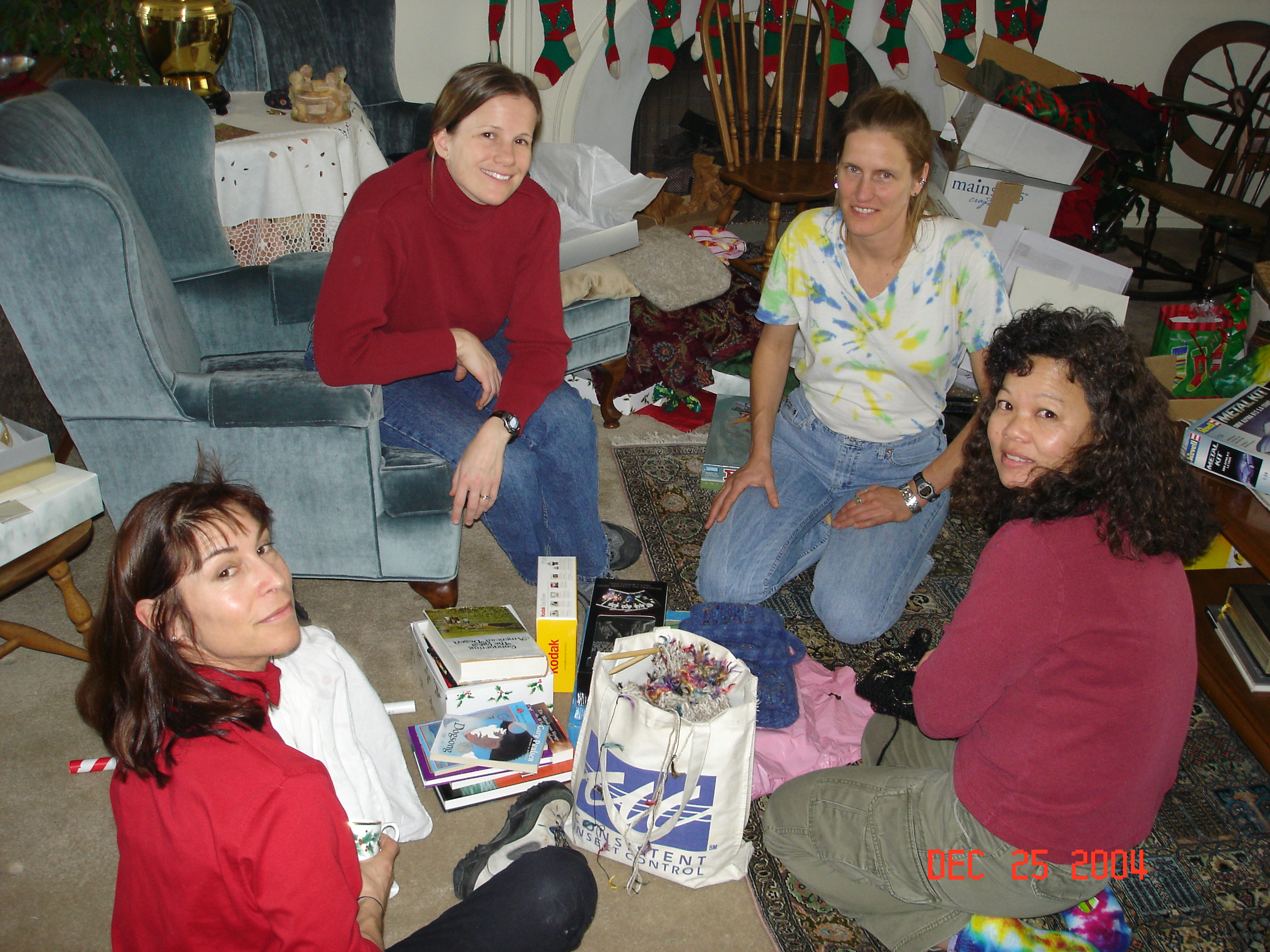 The young ladies of the house on Christmas Day.