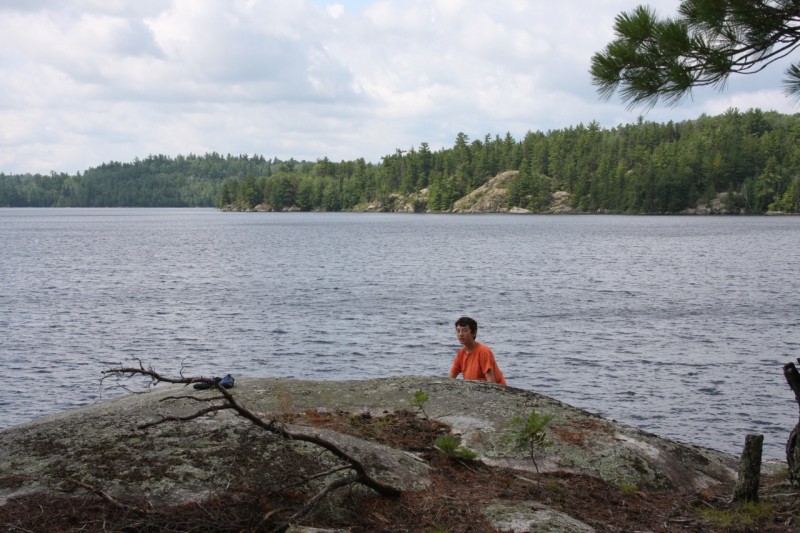 Andy at our campsite on Babcock Island