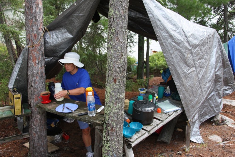 We had a few thunderstorms pass through so this tarp really helped us out