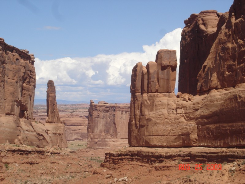 Saw Easter Island man at Arches NP.