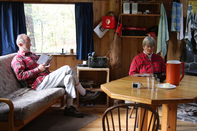 Mom and Dad relaxing in the cabin