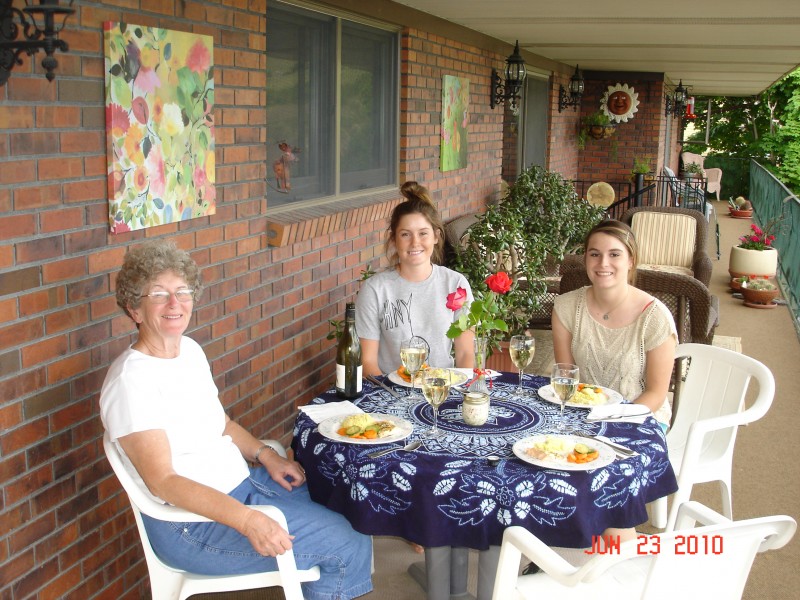 Then there is dinner on the back porch.