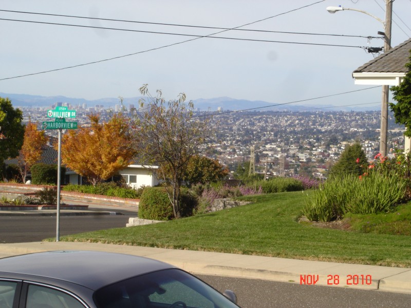 This is their view of downtown Oakland.  Mike says he can hear the gunfire this far away!