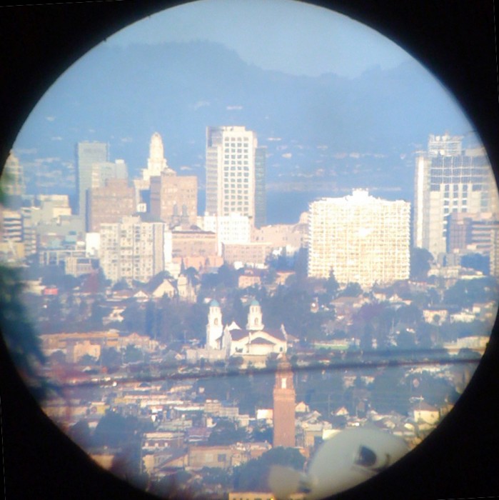 I got a galileoscope and took this picture of Oakland out the front window using my iphone.