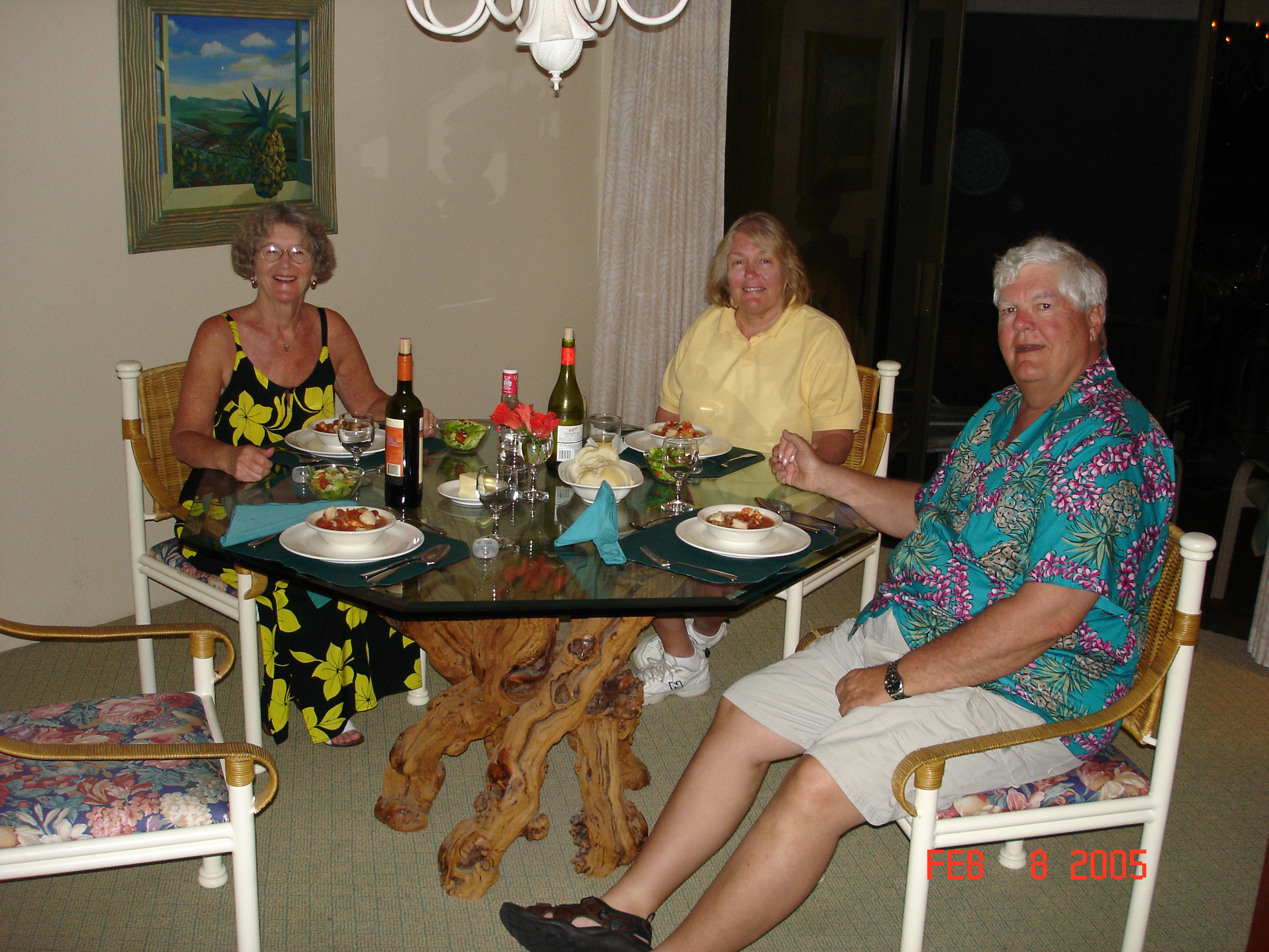 We celebrated Mom's birthday in grand stile with salad, fishermans pot, good wine, and hot fudge sundays!