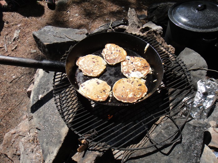 Fried more than fish on this trip. Fresh picked blueberries that survived a capsizing. Thanks Chris and Ada!