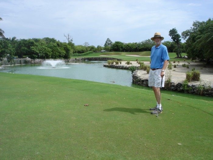 I played their par three course - very challanging!  I put three balls in the water here, drove one into the bushes back of the green, then went up and dropped a ball in front of the green and was on in 9!