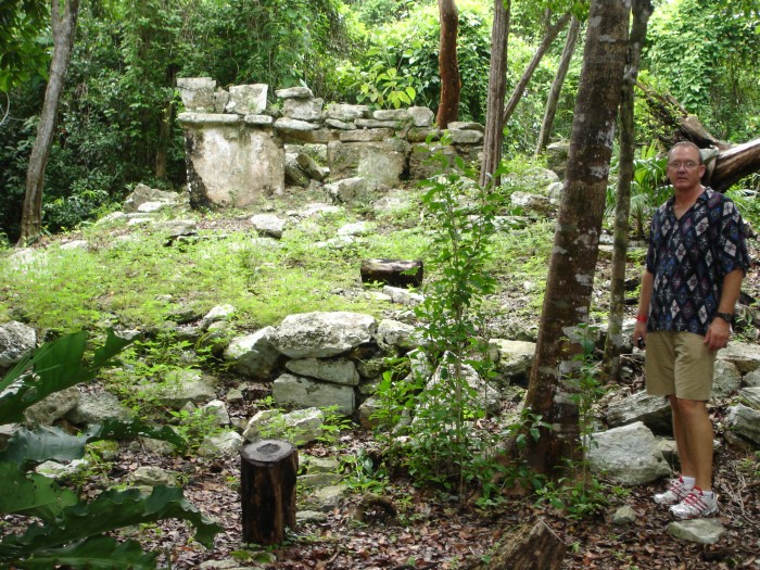 Ruins of a Mayan &quot;altar&quot; at the Botanical Gardens.