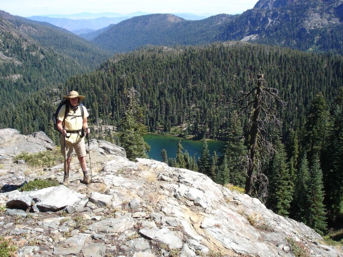 Kay above Summit Lake