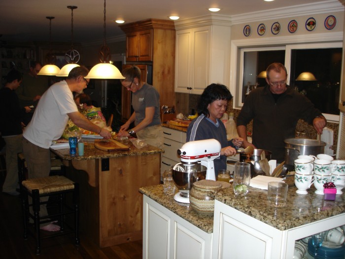 Everyone took a turn cooking.