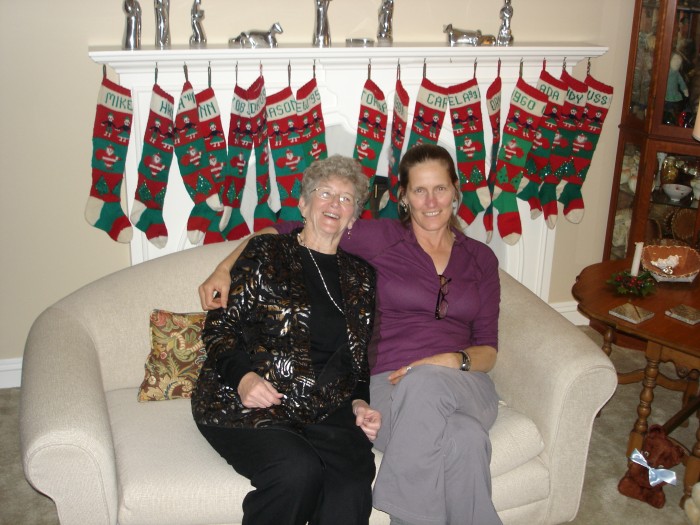 Judy and Ada, and the stockings!  Count'em!