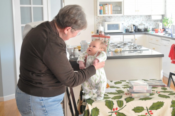 Hannah's mom has been helping out a lot, which has been really great.  Mathilda is pretty good at standing.