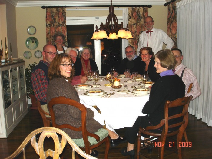 Here we are at table!  Starting with our squash soup.