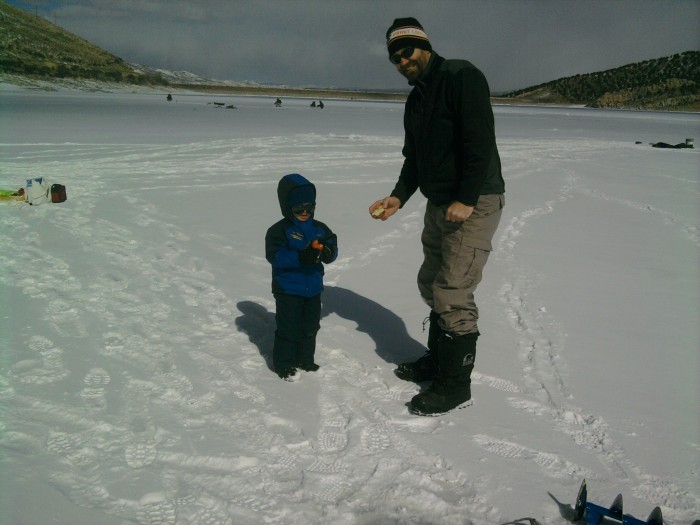 A beautiful day for icefishing, didn't get any fish or see any cougars