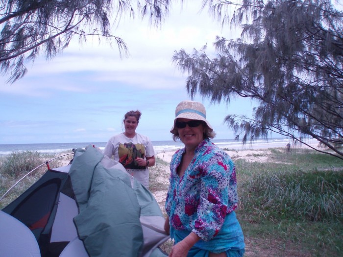 camp on the eastern side of the point, at Teewah beach