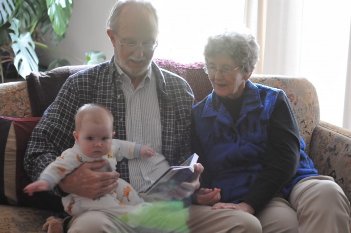 The Grands reading to Mathilda.