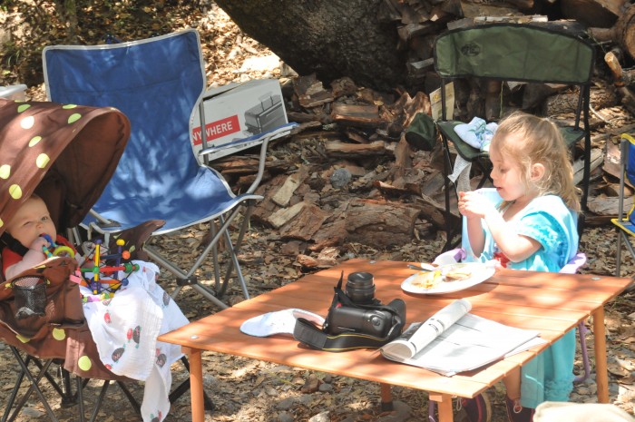 We went camping over memorial day.  We were up all night with Mathilda.  She had a fever that she got from spending 1 hour around other kids at daycare.