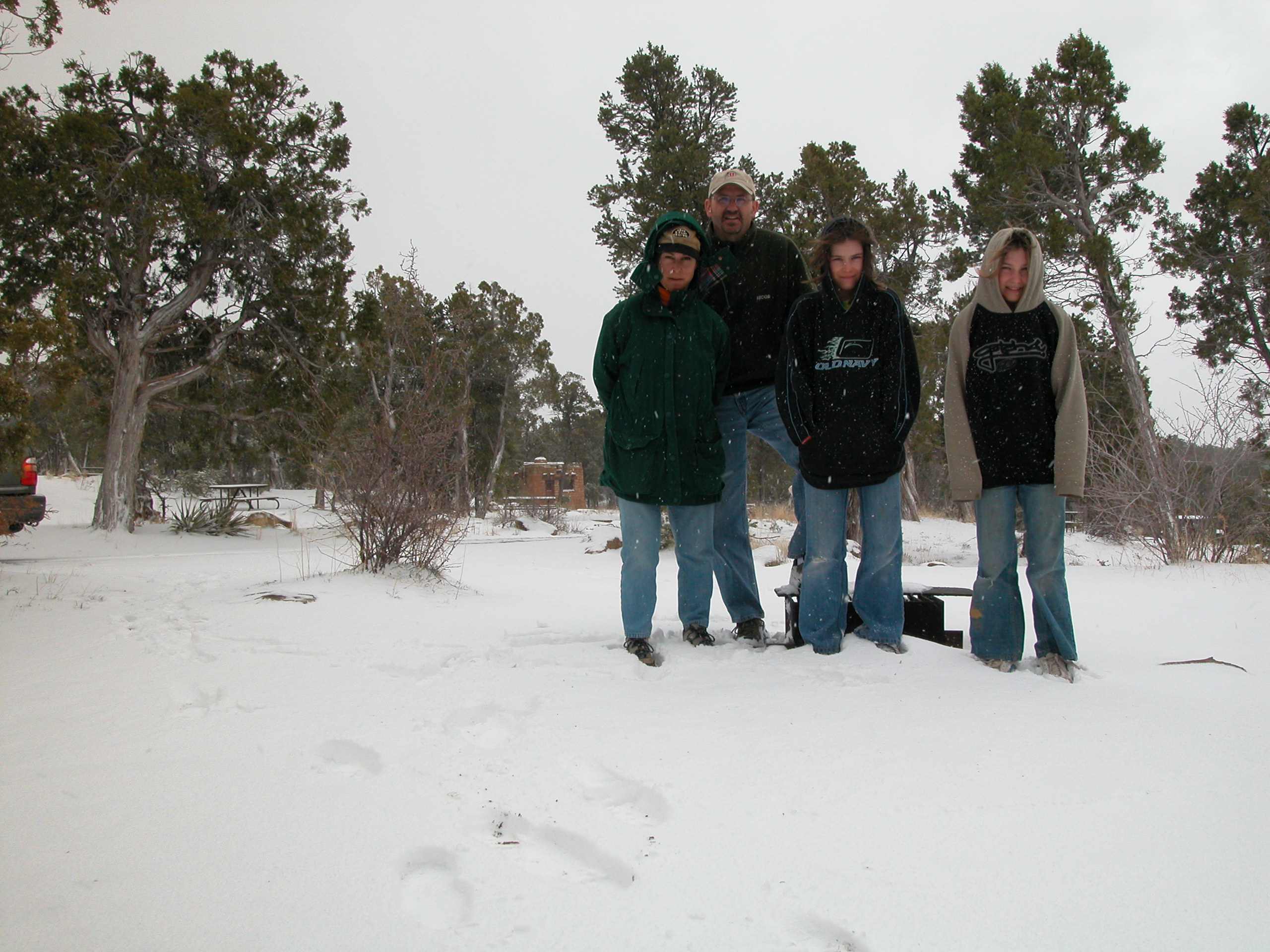 Mesa Blanca.  White out at the entry and a treacherous drive into the park (3-inches of fresh snow made it an unusual day)