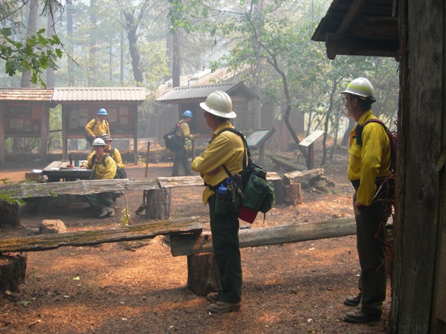 army of fire fighters languishing in the compound