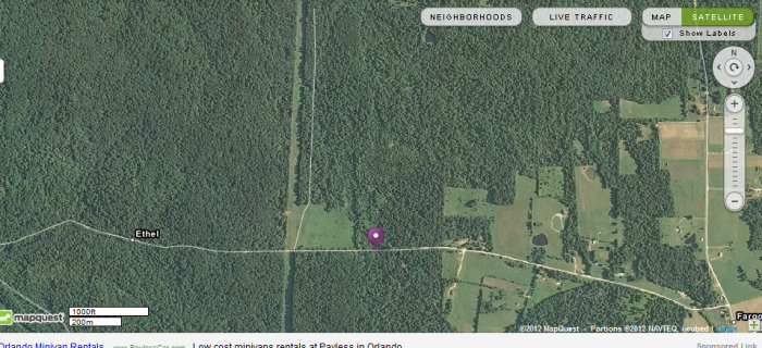 Mapquest of 2395 W. CR. 1050 S English Indiana