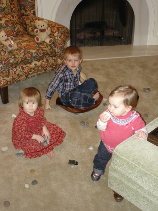 Playing with our &quot;bowl of rocks&quot;.