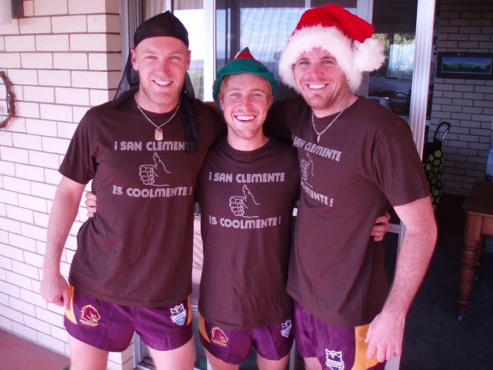 Somehow do rags made an appearance this year at our place as well, i dont recommend the combination with Brisbane Broncos rugby league shorts!  Max, Ben and Pat