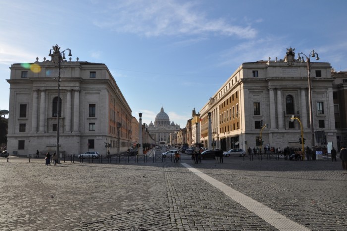 Looking up the street to St. Peter's