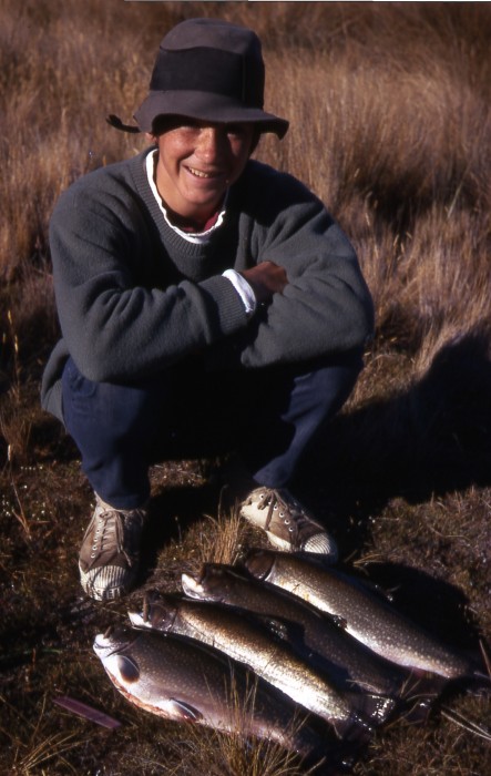 He caught all of these from right under my feet at Lake Ima west of Christchurch.