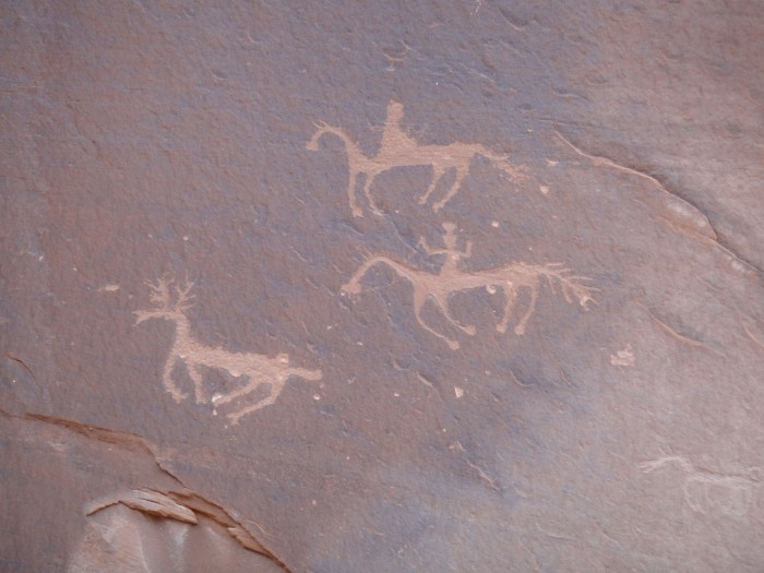 Canyon de Chelly Pictographs Navaho Riders chasing Deer 2.JPG