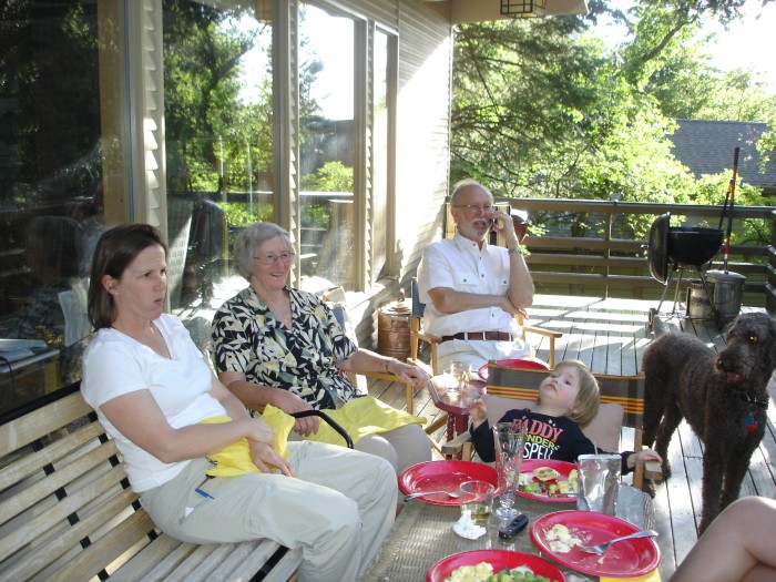 Ann and Judy on Dave's deck.