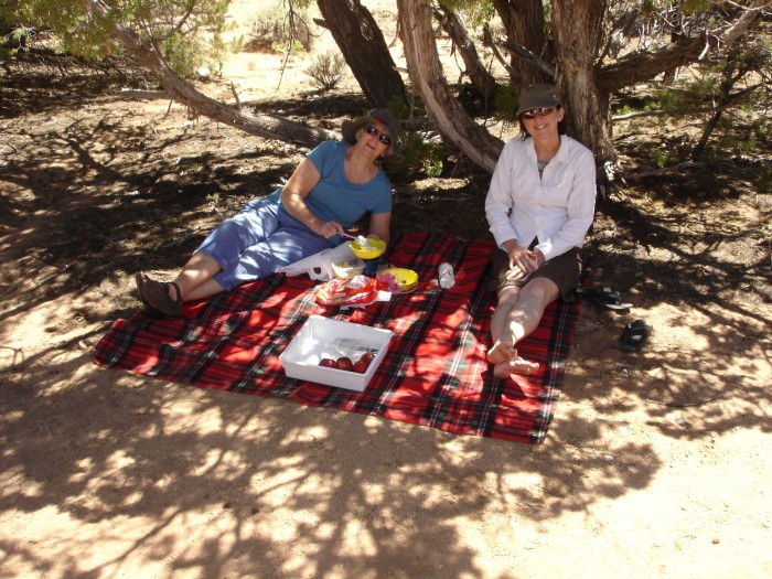 Picnic lunch in the La Sals on our Billibong!