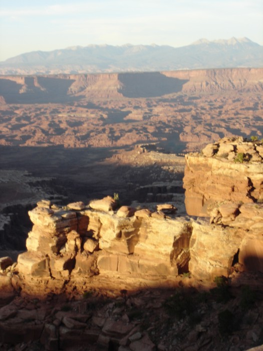 Looking NW over the Colorado toward Moab and the La Sals