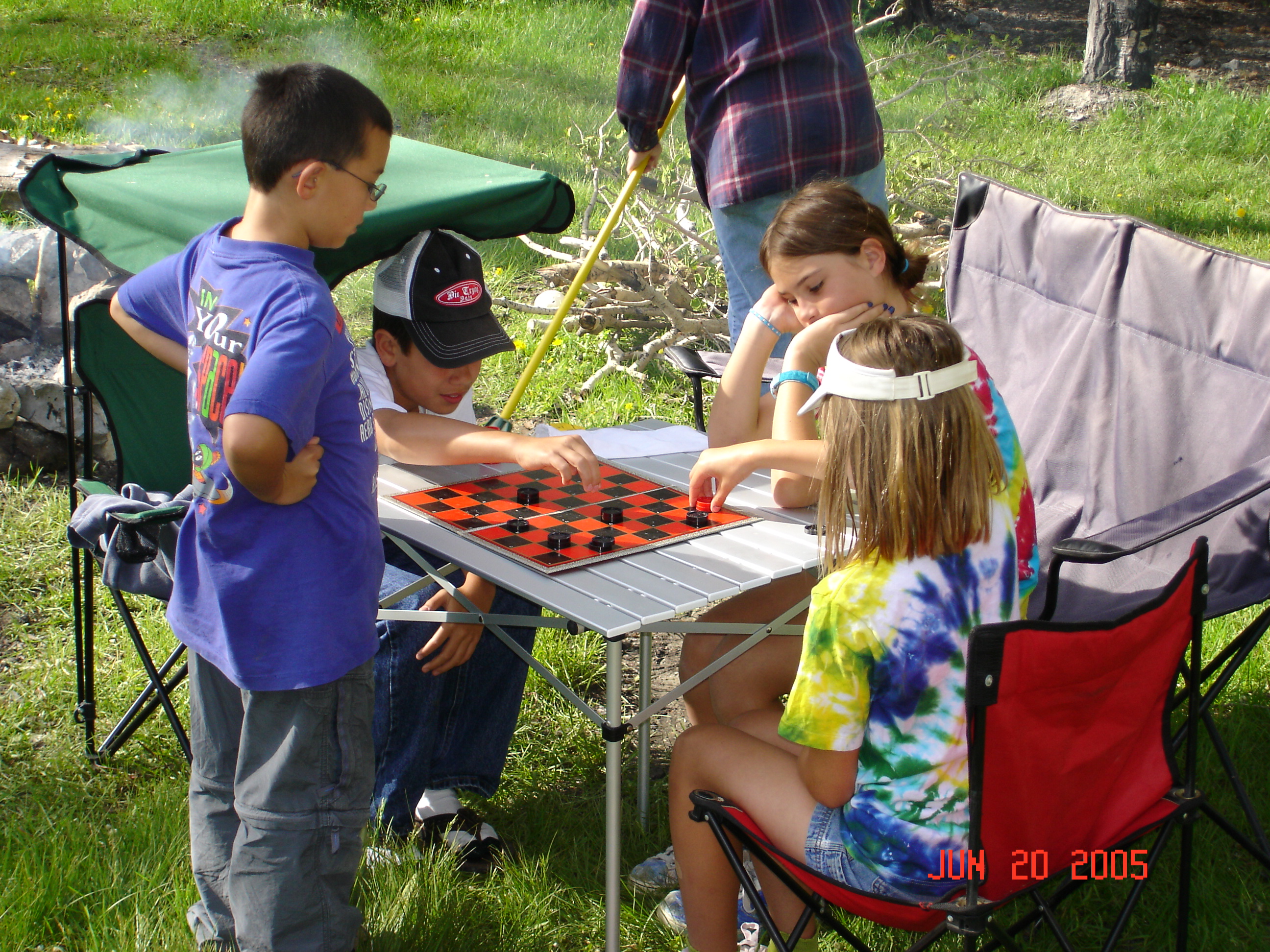 Lots of games, including a checkers contes that Andy won!