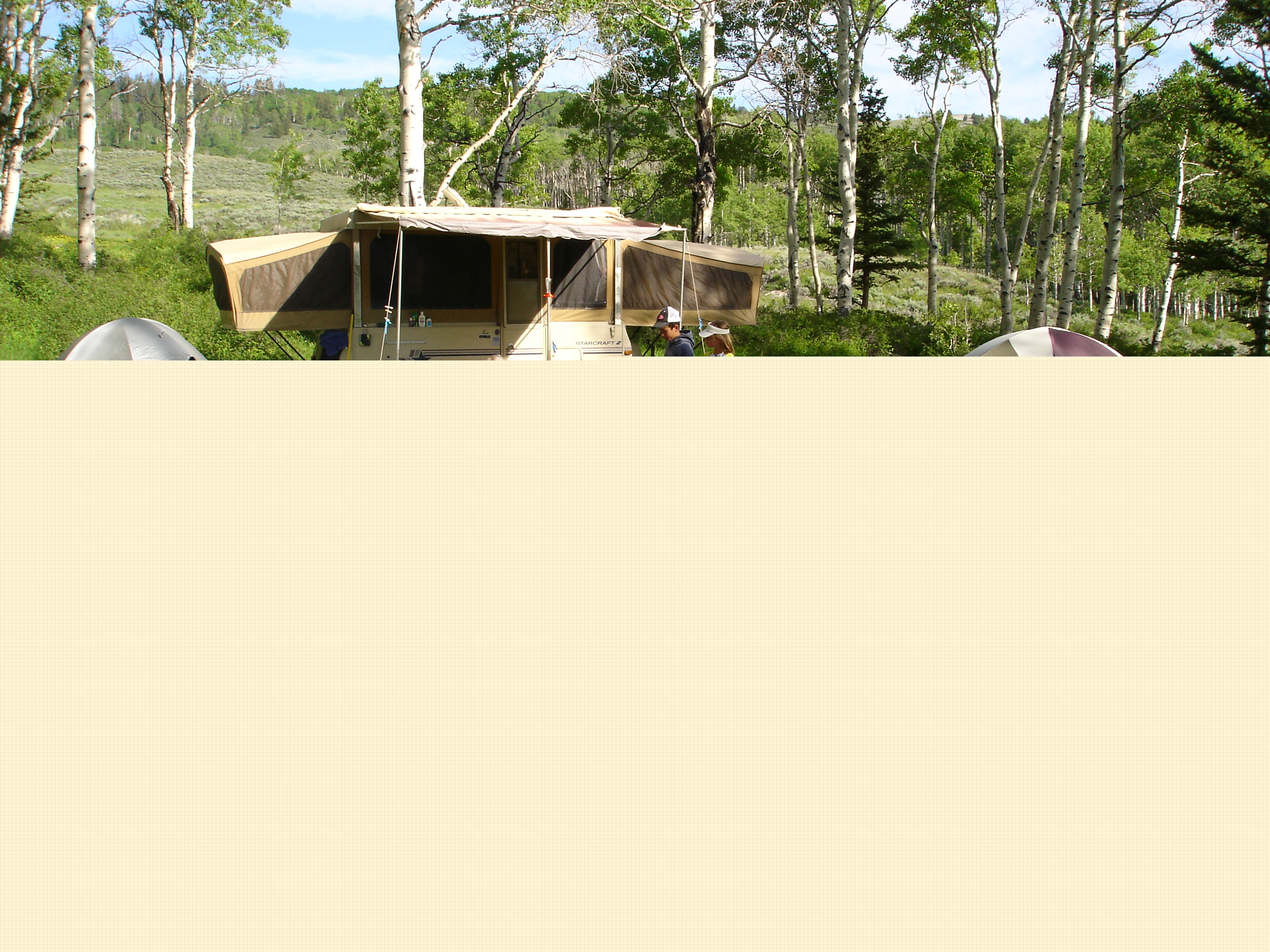 This is our camp.  A tent for the girls and one for the boys!  And that great fireplace!