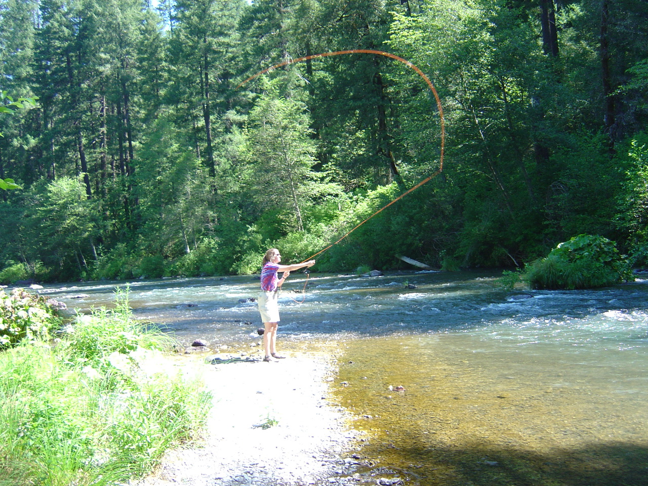 Dad gave us fly fishing lessons