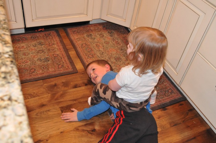 Cousins playing.